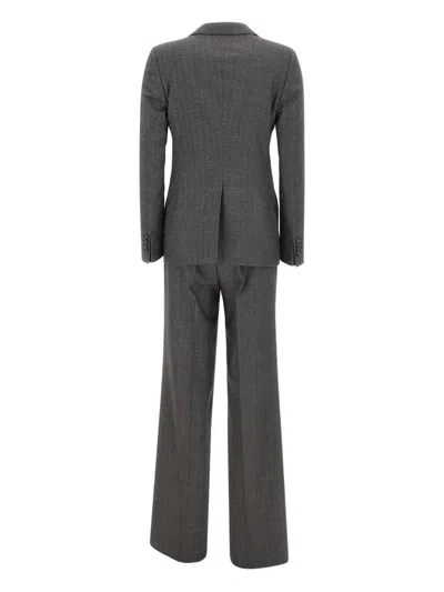 Tagliatore Herringbone Two-button Suit In Gray