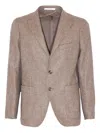 Tagliatore Herringbone Weave Blazer In Brown