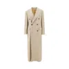 Tagliatore Herringbone Wool-blend Long Coat In Sand