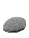 Tagliatore Herringbone Wool Cap In Gray