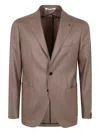 Tagliatore Herringbone Wool Jacket In Brown