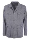 Tagliatore Herringbone Wool Jacket In Gray