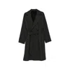 Tagliatore Herringbone-pattern Belted Coat In Gray