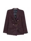 Tagliatore Herringbone-pattern Double-breasted Blazer In Neutral