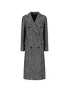 Tagliatore Herringbone-pattern Double-breasted Coat In Black