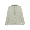Tagliatore Herringbone-pattern Jacket In Green