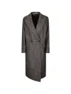 Tagliatore Herringbone-pattern Linden Coat In Gray