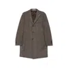 Tagliatore Herringbone-pattern Single-breasted Coat In Brown