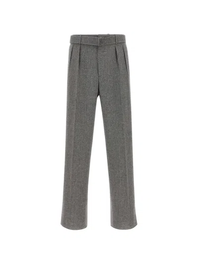 Tagliatore Herringbone-pattern Tailored Trousers In Gray