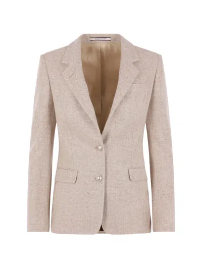 Tagliatore Herringbone-weave Jacket In Neutral