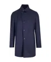 Tagliatore High-collar Long-sleeved Coat In Black