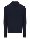 Tagliatore High-collar Ribbed Cashmere Turtleneck In Blue