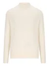 Tagliatore High-collar Ribbed Sweater In Neutral
