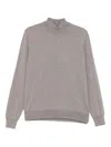 Tagliatore High-neck Long-sleeve Sweater In Gray