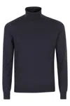 Tagliatore High Neck Long-sleeve Sweater In Deep Blue In Blue