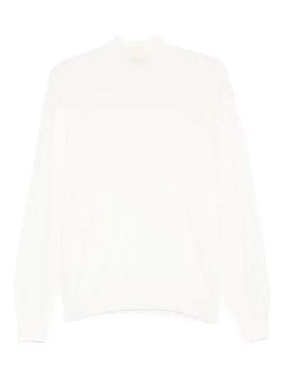 Tagliatore High-neck Long-sleeve Sweater In White