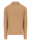 Tagliatore High-neck Ribbed Cashmere Sweater In Brown