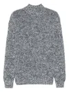 Tagliatore Melierter Rollkragenpullover In Gray