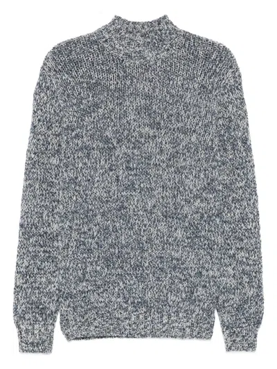 Tagliatore Melierter Rollkragenpullover In Gray