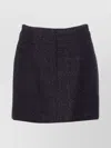 Tagliatore High Waist Mini Skirt In Textured Fabric In Black