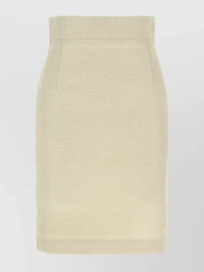TAGLIATORE HIGH-WAISTED KNEE-LENGTH SKIRT IN TEXTURED FABRIC