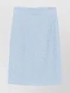 Tagliatore High-waisted Knee-length Textured Skirt In Blue