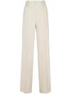 Tagliatore High-waisted Wide-leg Trousers With Pleated Front In White