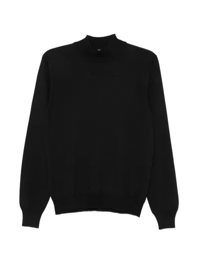 Tagliatore High-neck Virgin Wool Sweater In Black