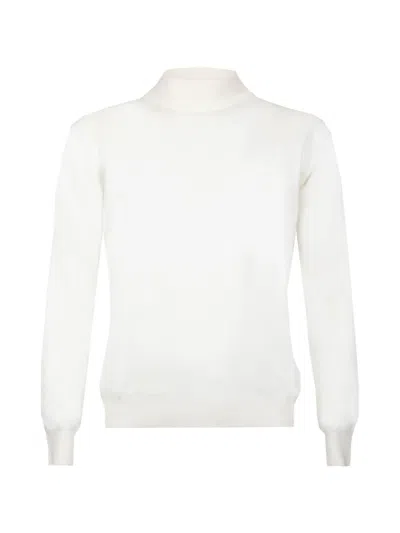 Tagliatore High-neck Virgin Wool Sweater In White