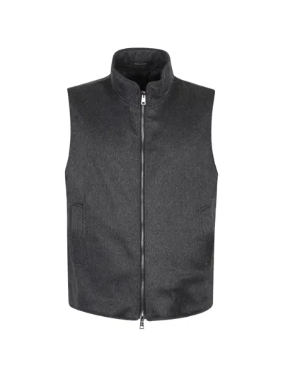 Tagliatore High-neck Zip-up Gilet In Blue
