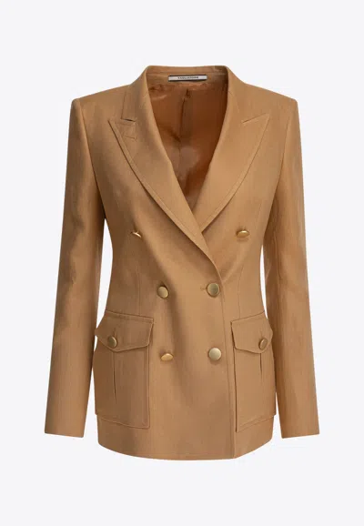 Tagliatore Honey Double-breasted Linen Blazer