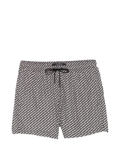 Tagliatore Honolulu Geometric-print Swim Shorts In Gray