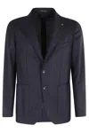 Tagliatore Single-breasted Wool-cashmere Blazer In Blue