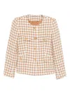 Tagliatore Houndstooth Button-fastening Jacket In Neutral