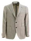 Tagliatore Houndstooth Button Jacket In Neutral