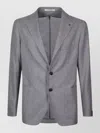 Tagliatore Houndstooth Check Pattern Jacket In Purple