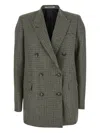 Tagliatore Houndstooth Double-breasted Blazer In Brown