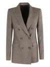 Tagliatore Houndstooth Pattern Jacket In Gray