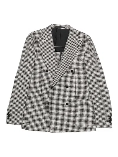 TAGLIATORE HOUNDSTOOTH DOUBLE-BREASTED BLAZER