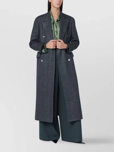 Tagliatore Black Houndstooth Double-breasted Coat In Gray