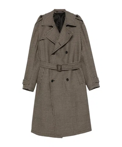 TAGLIATORE HOUNDSTOOTH DOUBLE-BREASTED COAT