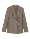 Tagliatore Houndstooth Double-breasted Jacket In Gray