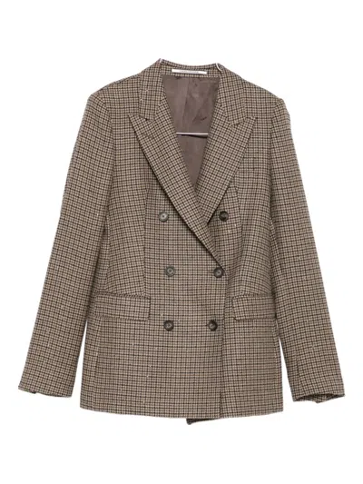 Tagliatore Houndstooth Double-breasted Jacket In Gray