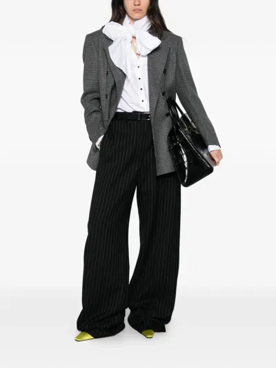 Tagliatore Houndstooth Double-breasted Blazer In Gray