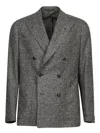 Tagliatore Houndstooth Jacket In Grey-white-black In Black