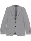 Tagliatore Houndstooth-pattern Blazer In Blue