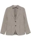 Tagliatore Houndstooth-pattern Blazer In Brown