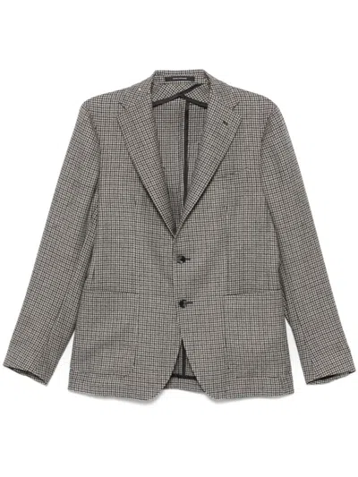 Tagliatore Houndstooth-pattern Blazer In Grey