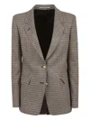 Tagliatore Houndstooth-pattern Buttoned Blazer In Brown