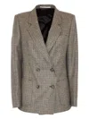 Tagliatore Houndstooth-pattern Double-breasted Blazer In Gray